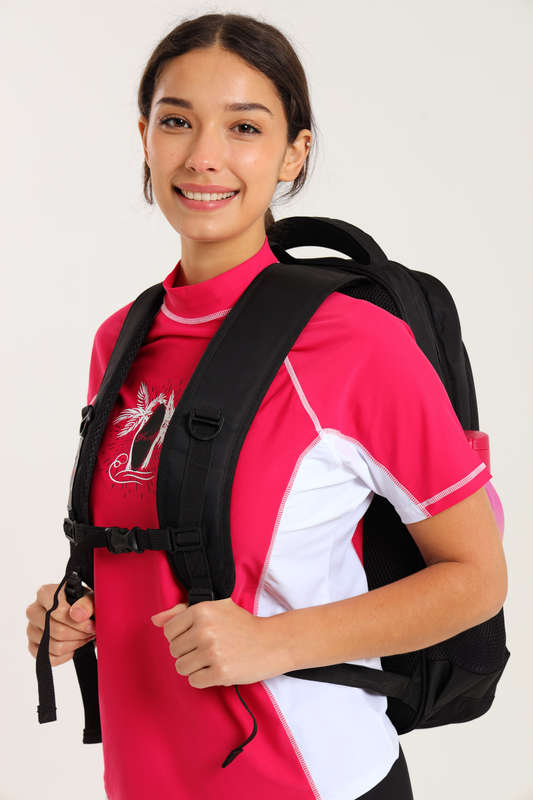Powerland Black School Bag Backpack or Laptop Bag With Free Water Bottle 450mm X 350mm