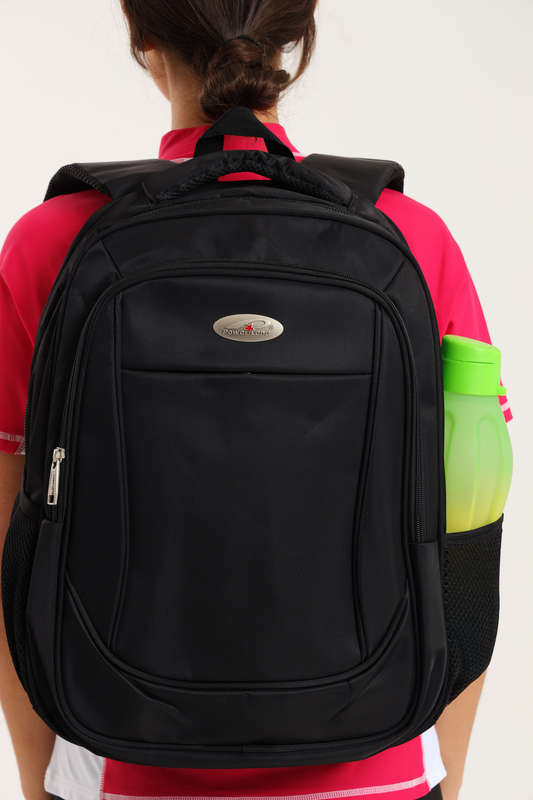 Powerland Black School Bag Backpack or Laptop Bag With Free Water Bottle 450mm X 350mm
