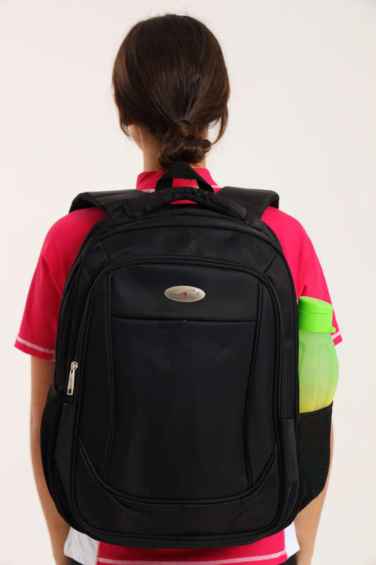 Powerland Black School Bag Backpack or Laptop Bag With Free Water Bottle 450mm X 350mm