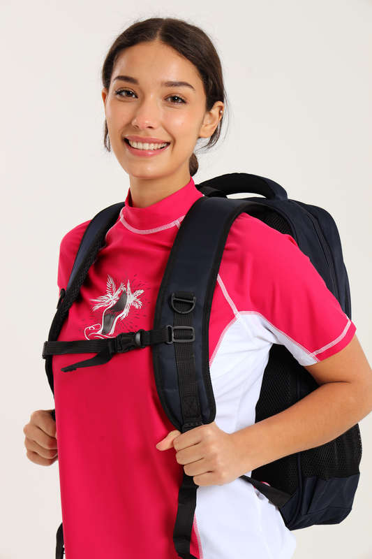 Powerland Large Navy School Backpack or Laptop Bag With Free Water Bottle 500mm X 390mm