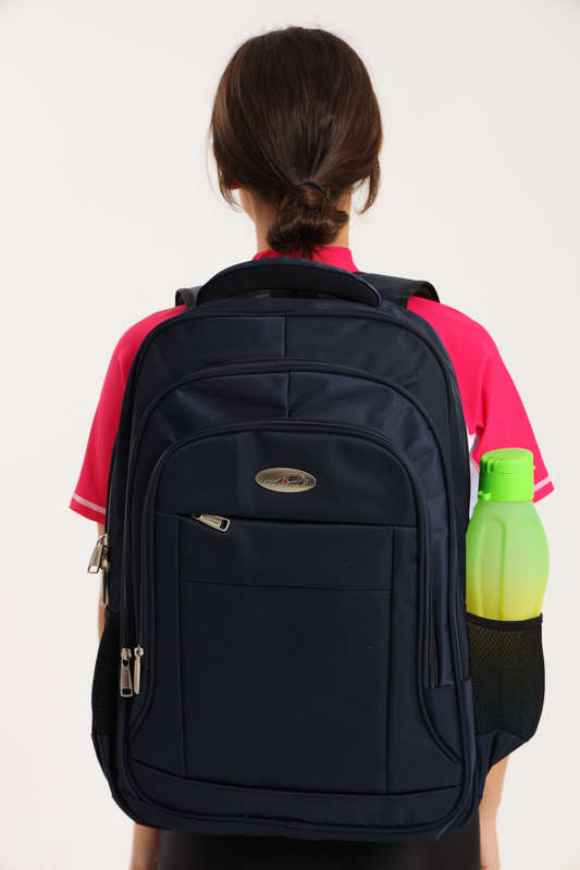 Powerland Large Navy School Backpack or Laptop Bag With Free Water Bottle 500mm X 390mm