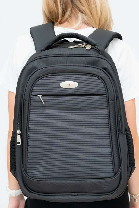 Powerland Large School Backpack or Laptop Bag Black With Free Water Bottle