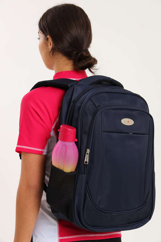 Powerland Navy School Backpack or Laptop Bag With Free Water Bottle 450mm X 350mm