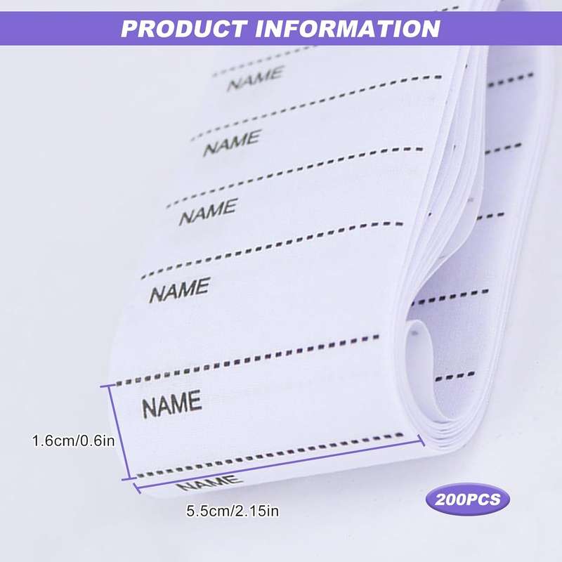 Senza® 3 Textile Markers With 100 Writable Iron-On Name Tags For Clothes