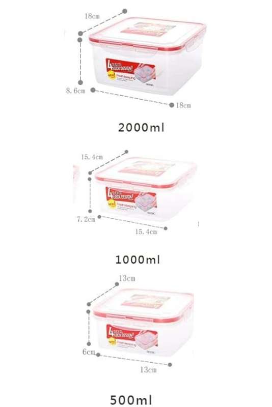 Senza® 3pc Clip Food Storage Lunchbox Containers BPA Free