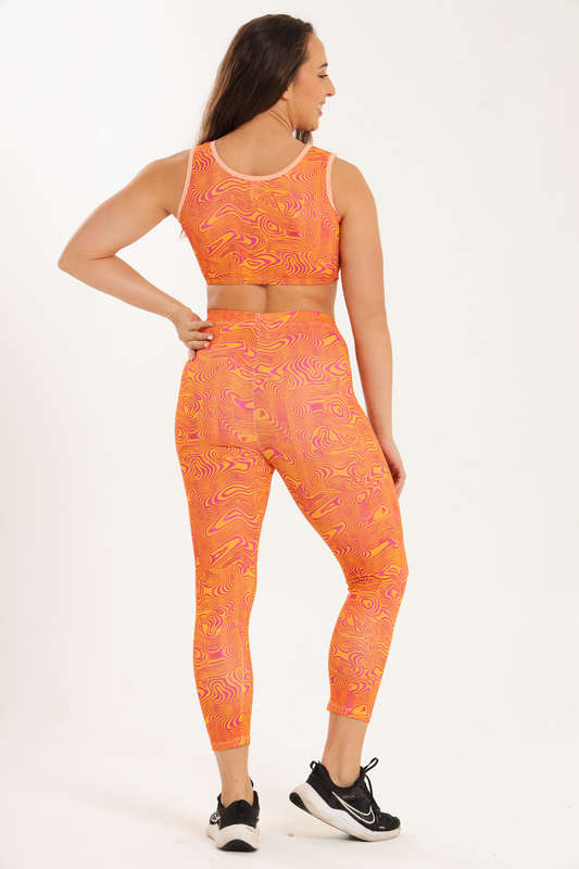 Senza® Matching 2 Piece Running Gym Set With Matching Leggings &amp; Crop Top
