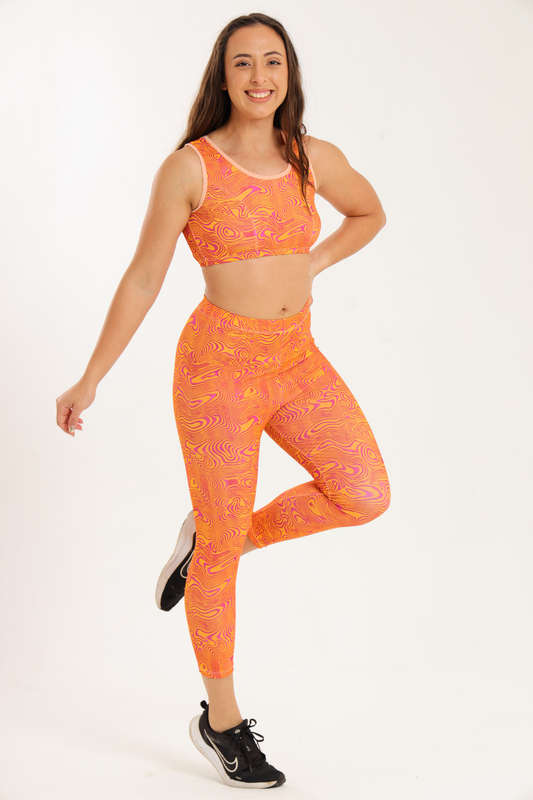 Senza® Matching 2 Piece Running Gym Set With Matching Leggings &amp; Crop Top