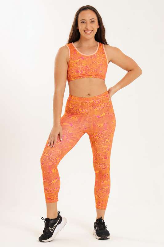 Senza® Matching 2 Piece Running Gym Set With Matching Leggings &amp; Crop Top