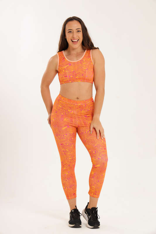 Senza® Matching 2 Piece Running Gym Set With Matching Leggings &amp; Crop Top