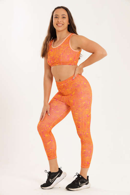 Senza® Matching 2 Piece Running Gym Set With Matching Leggings &amp; Crop Top