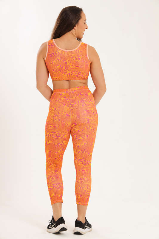 Senza® Matching 2 Piece Running Gym Set With Matching Leggings &amp; Crop Top