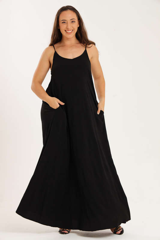 Valeria Strappy Maxi Dress With Pockets