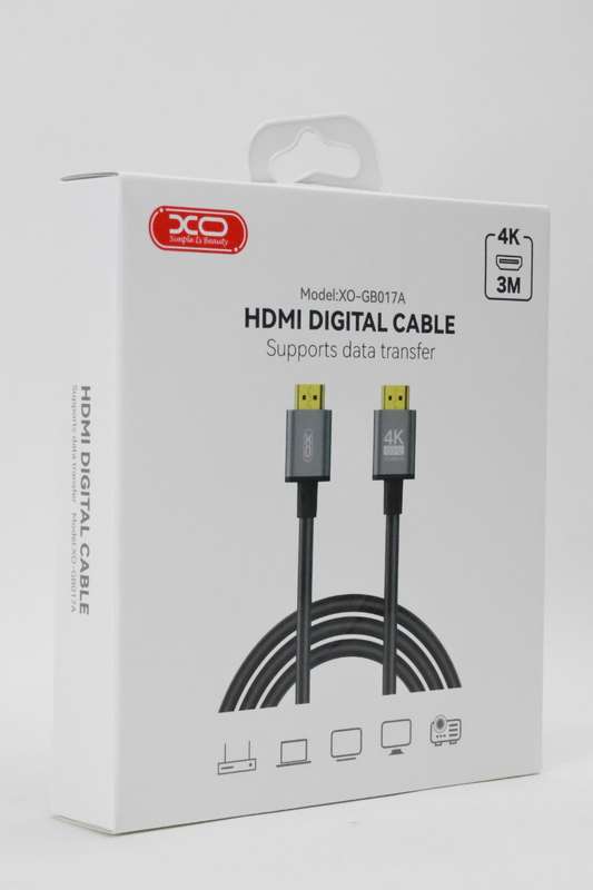 XO GB017A HDMI to HDMI Metal Adapter Cable 3M