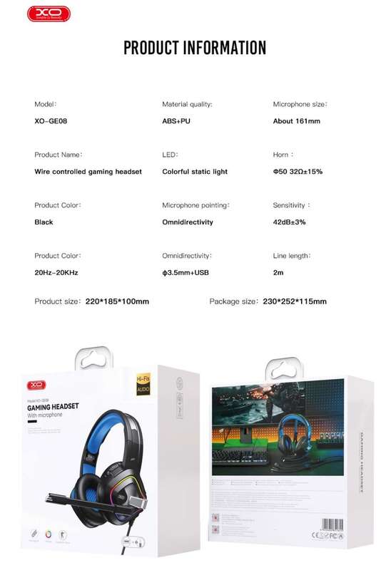 XO GE08 Over-Ear Gaming Headsets With Micro Phone