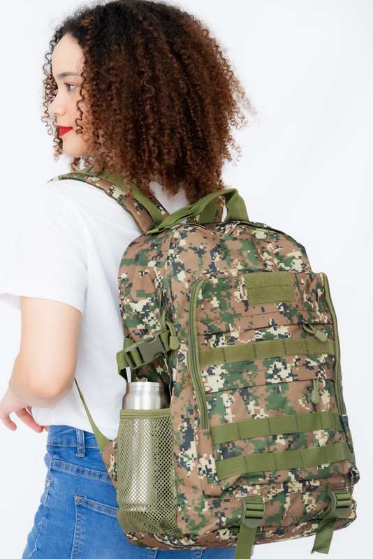 Senza® Camo Military Tactical Travel Backpack For School Camping &amp; Hiking With Multiple Pockets