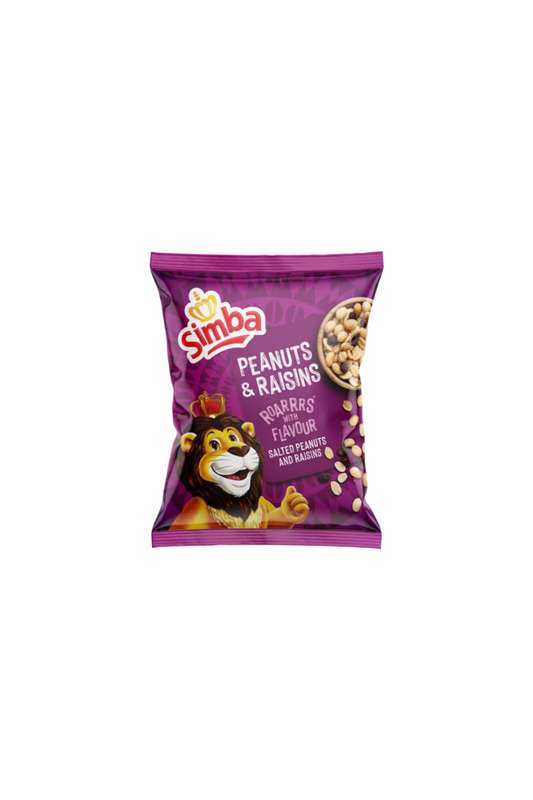 2 Pack Simba Salted Peanuts-Raisins &amp; Salted Bag 50g Per Bag
