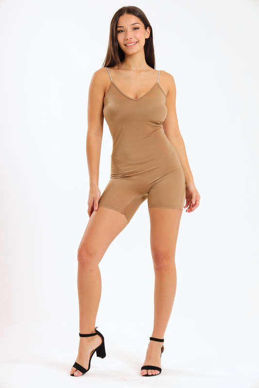 Boom Luxury Strappy SculptKnit Onesie Bodysuit Crystal Straps