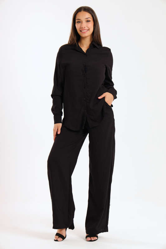 Essential Linen-Blend Relaxed Pant &amp; Shirt Set