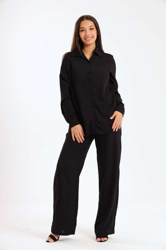 Essential Linen-Blend Relaxed Pant &amp; Shirt Set