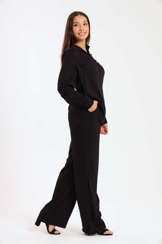Essential Linen-Blend Relaxed Pant &amp; Shirt Set