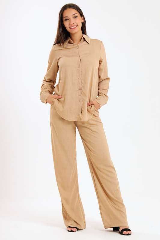 Essential Linen-Blend Relaxed Pant &amp; Shirt Set