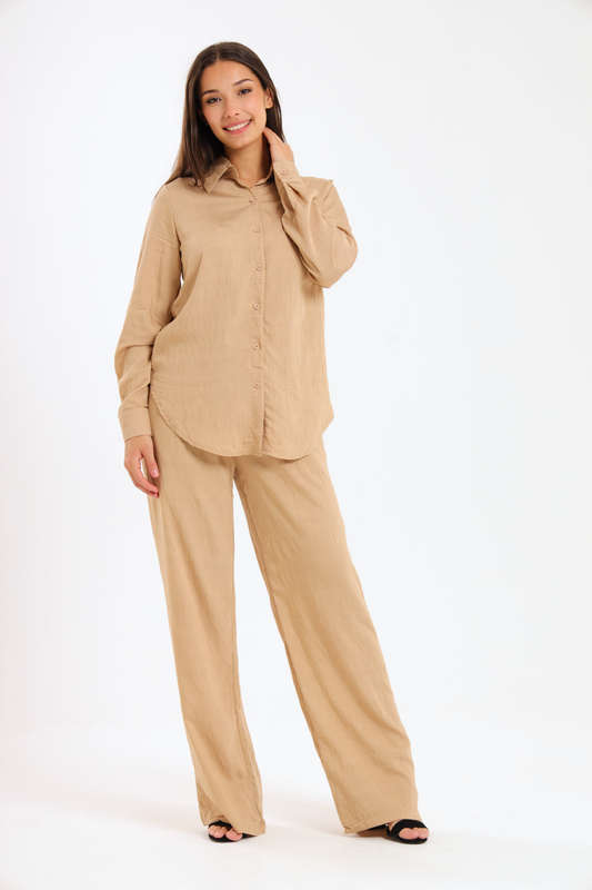 Essential Linen-Blend Relaxed Pant &amp; Shirt Set