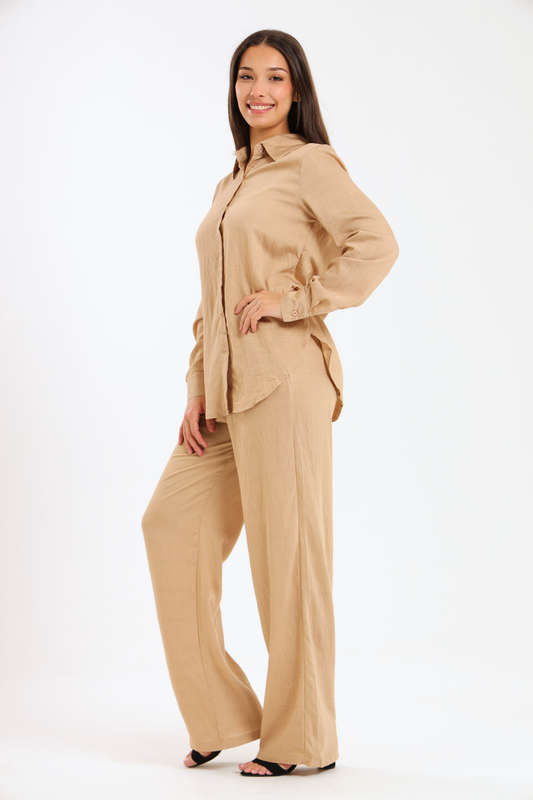 Essential Linen-Blend Relaxed Pant &amp; Shirt Set