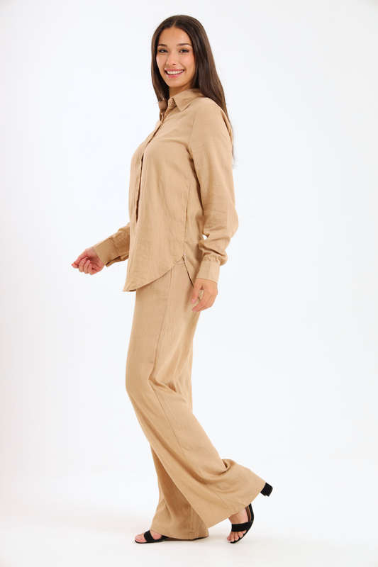 Essential Linen-Blend Relaxed Pant &amp; Shirt Set