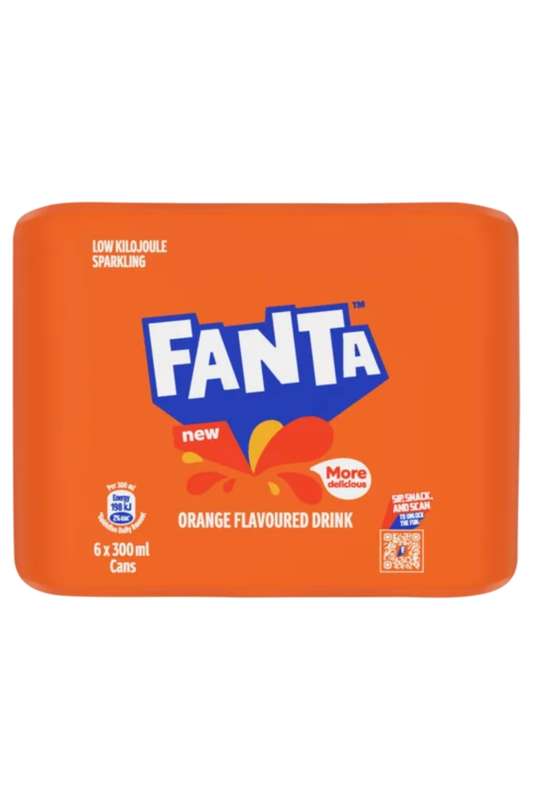 Fanta Orange Flavoured Sparkling Drink 6 x 300ml