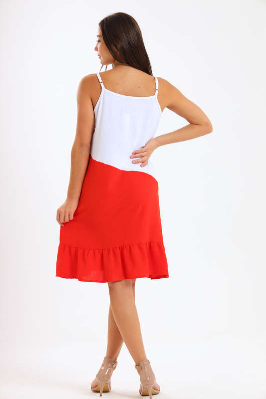 Ladies Colourblock Strappy Summer Dress