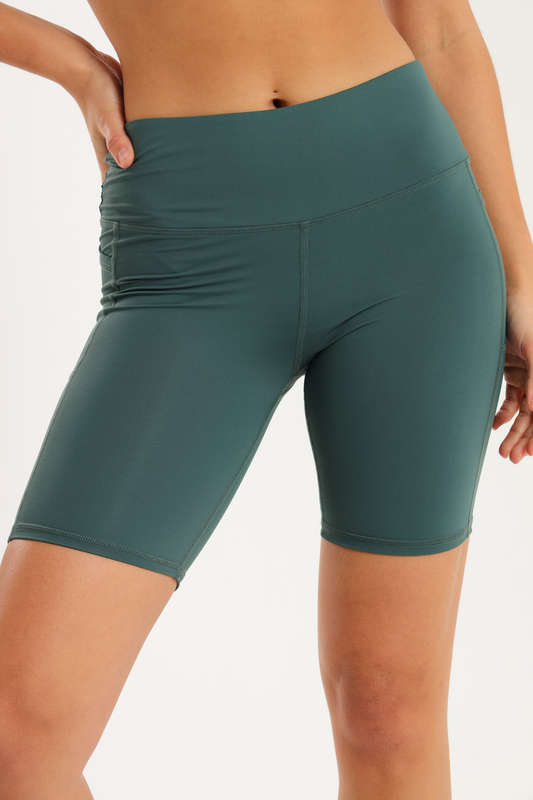 Ladies High Impact Biker Paddle Shorts With Pockets