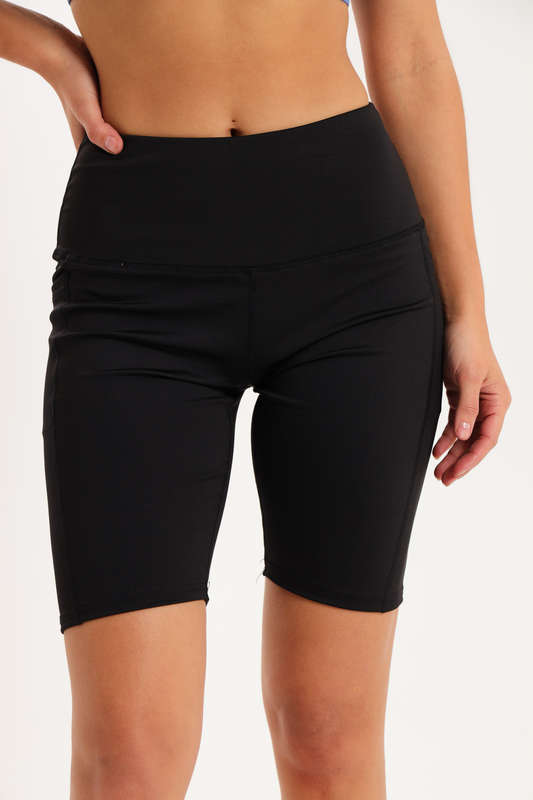Ladies High Impact Biker Paddle Shorts With Pockets
