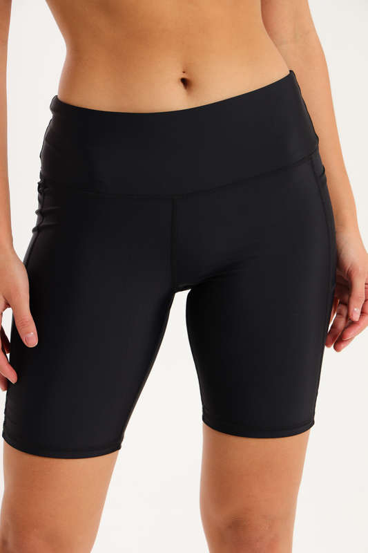 Ladies High Impact Biker Paddle Shorts With Pockets