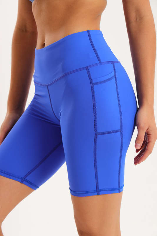 Ladies High Impact Biker Paddle Shorts With Pockets
