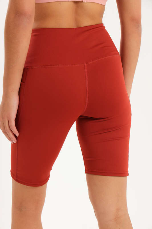 Ladies High Impact Biker Paddle Shorts With Pockets