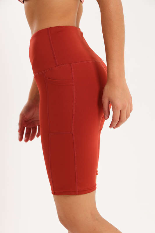 Ladies High Impact Biker Paddle Shorts With Pockets