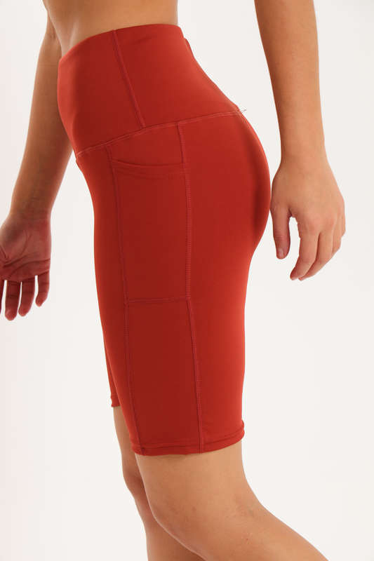 Ladies High Impact Biker Paddle Shorts With Pockets