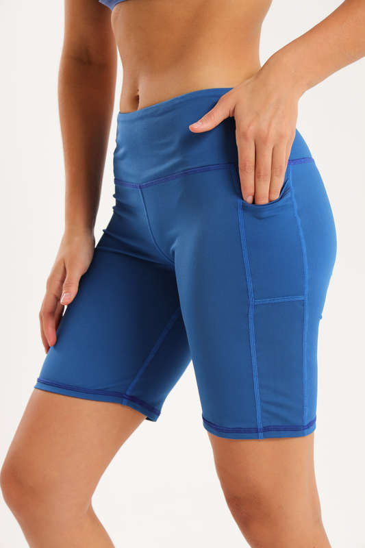 Ladies High Impact Biker Paddle Shorts With Pockets