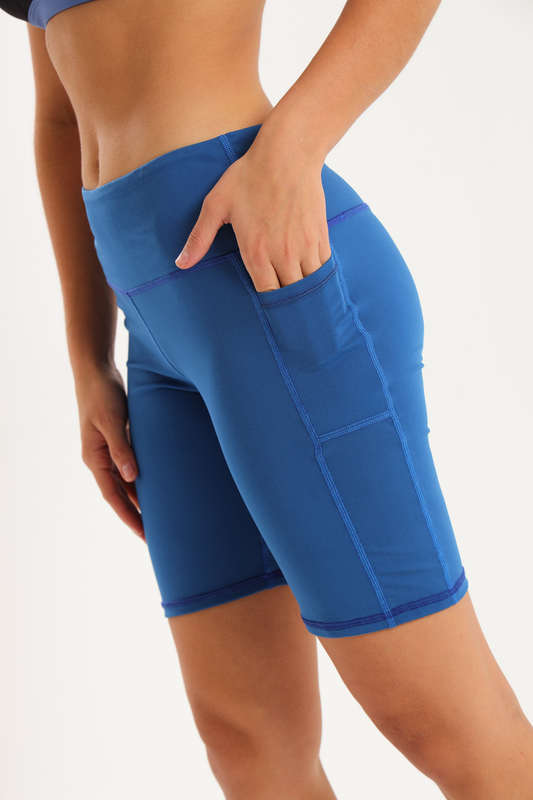 Ladies High Impact Biker Paddle Shorts With Pockets