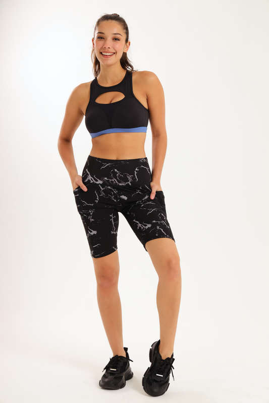 Ladies High Impact Biker Paddle Shorts With Pockets