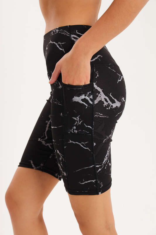 Ladies High Impact Biker Paddle Shorts With Pockets