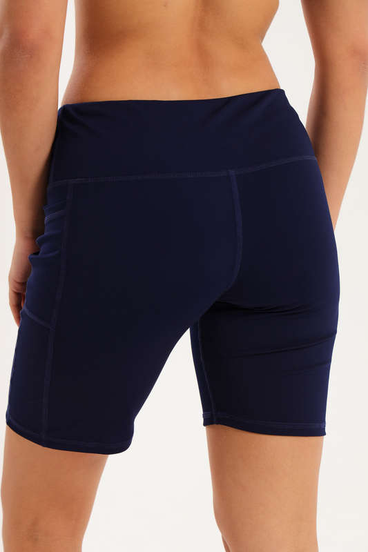 Ladies High Impact Biker Paddle Shorts With Pockets