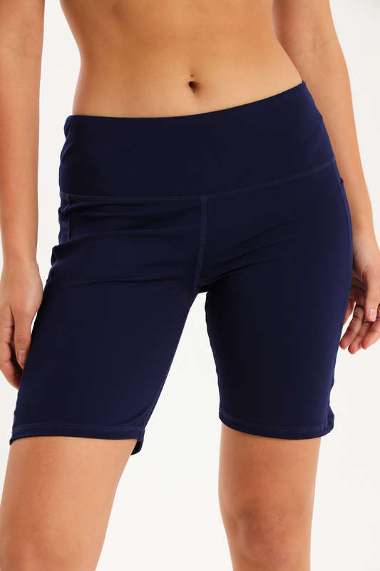 Ladies High Impact Biker Paddle Shorts With Pockets