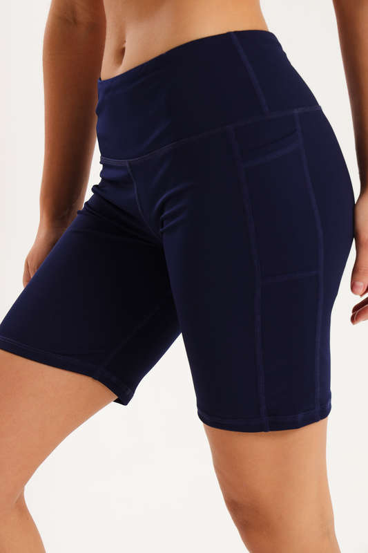 Ladies High Impact Biker Paddle Shorts With Pockets