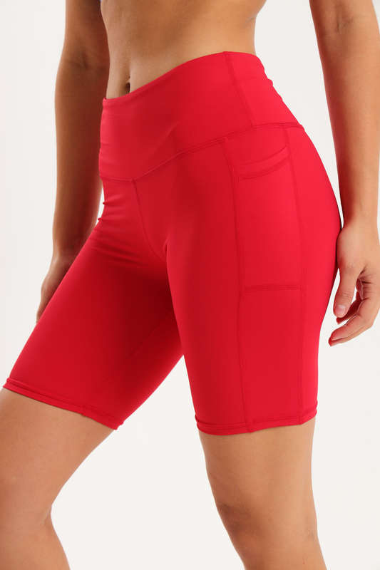 Ladies High Impact Biker Paddle Shorts With Pockets