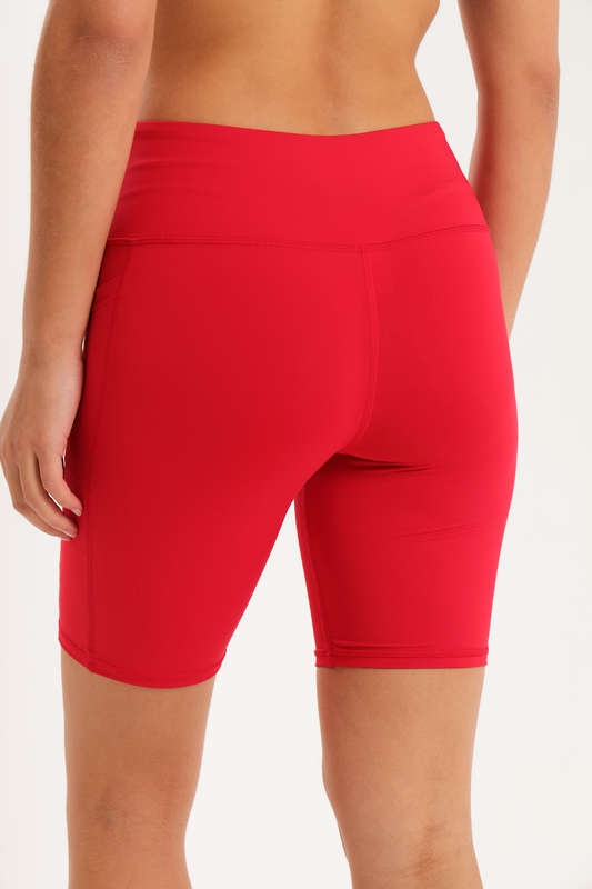 Ladies High Impact Biker Paddle Shorts With Pockets