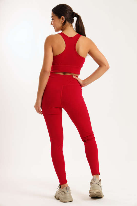 Ladies High Waisted Legging &amp; Crop Top Workout Set