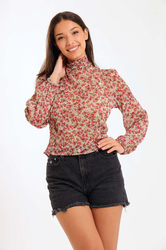 Ladies' Open Back Floral Blouse