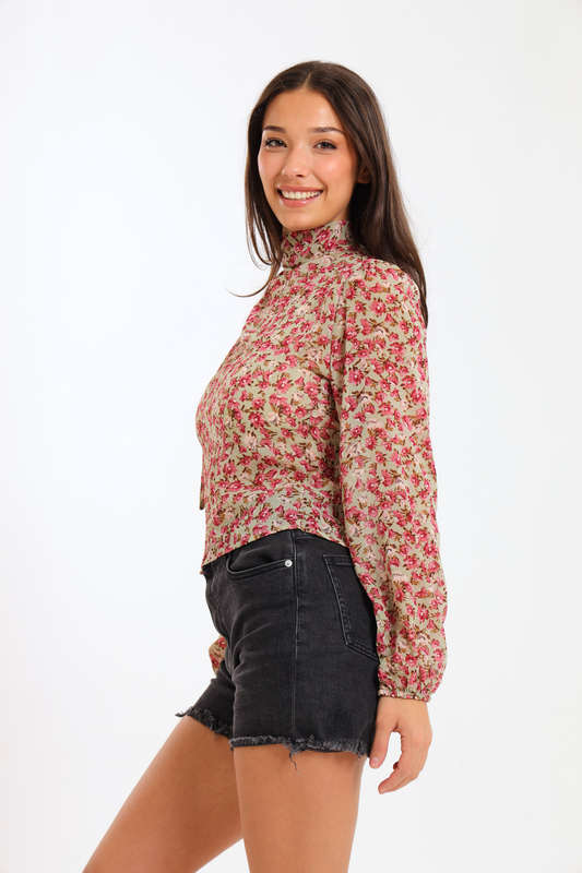 Ladies' Open Back Floral Blouse
