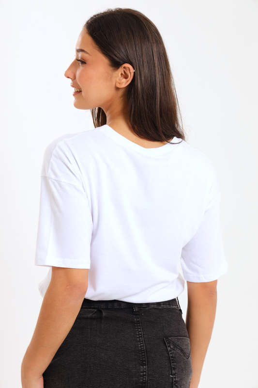 Ladies Printed Slogan Maxi T-shirts